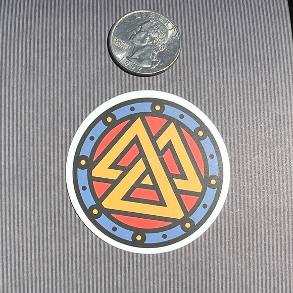 Trinity Mandala symbolic Triangle Sacred Art Single Sticker - Picture 2 of 3